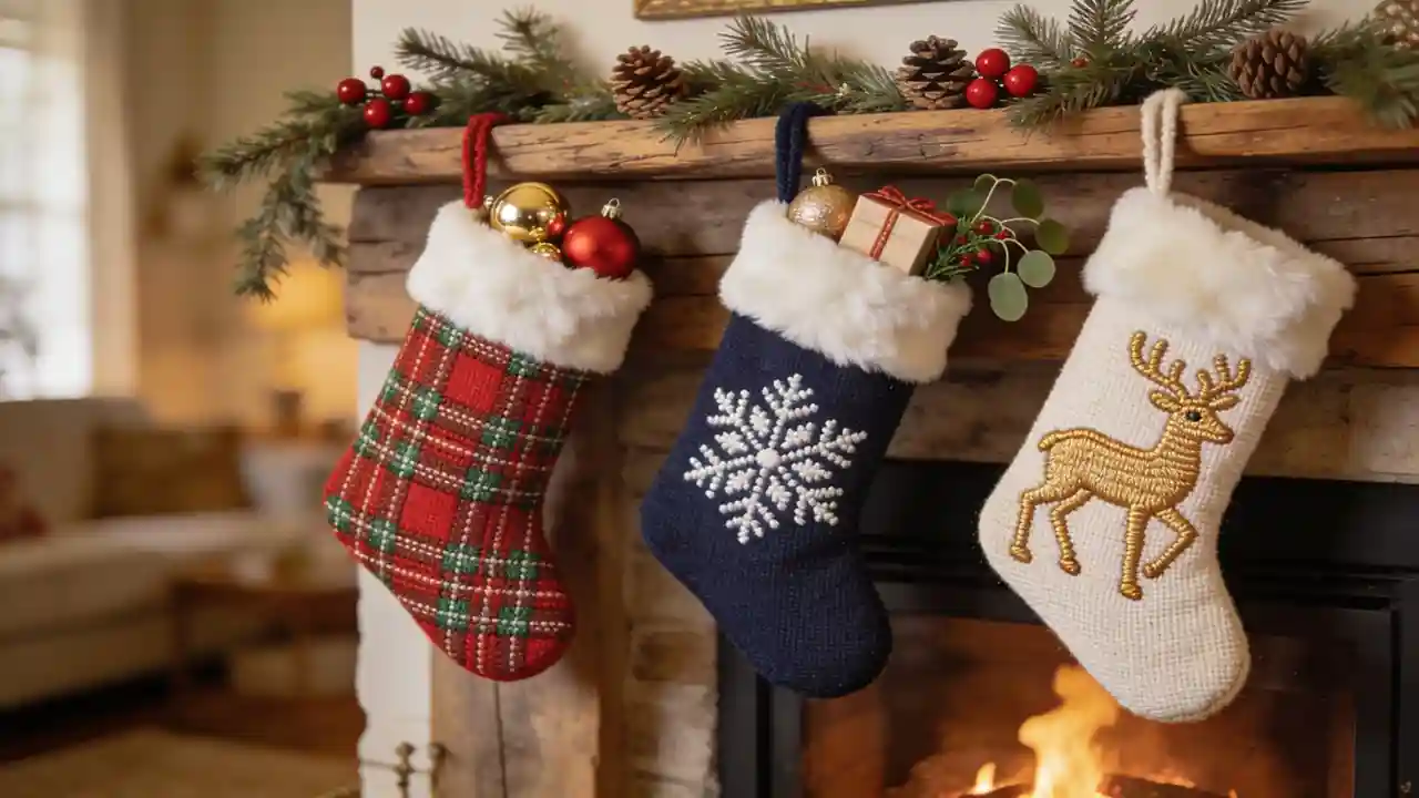 holiday needlepoint christmas stockings​