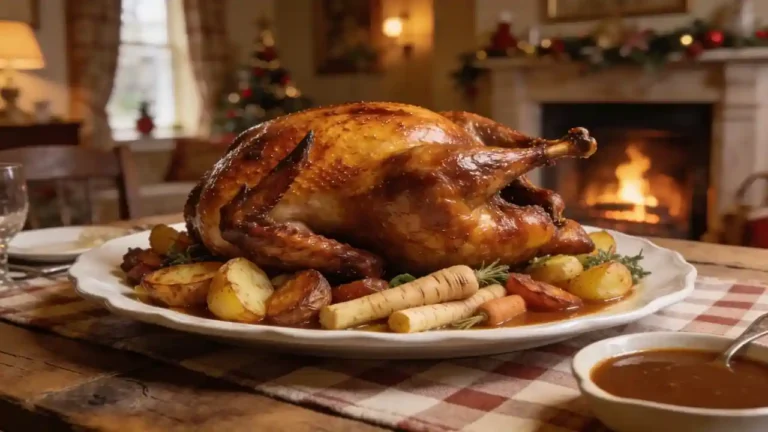 the traditional holiday meal in england was goose