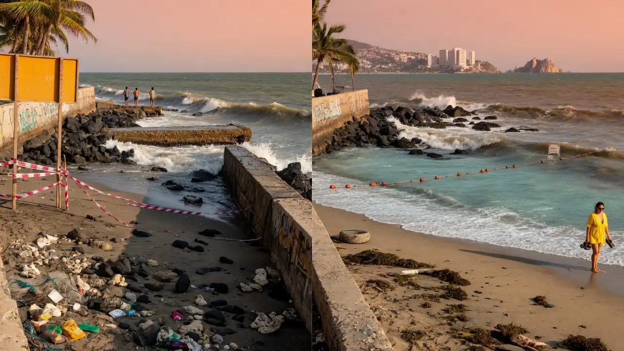 which beaches in acapulco are unswimmable