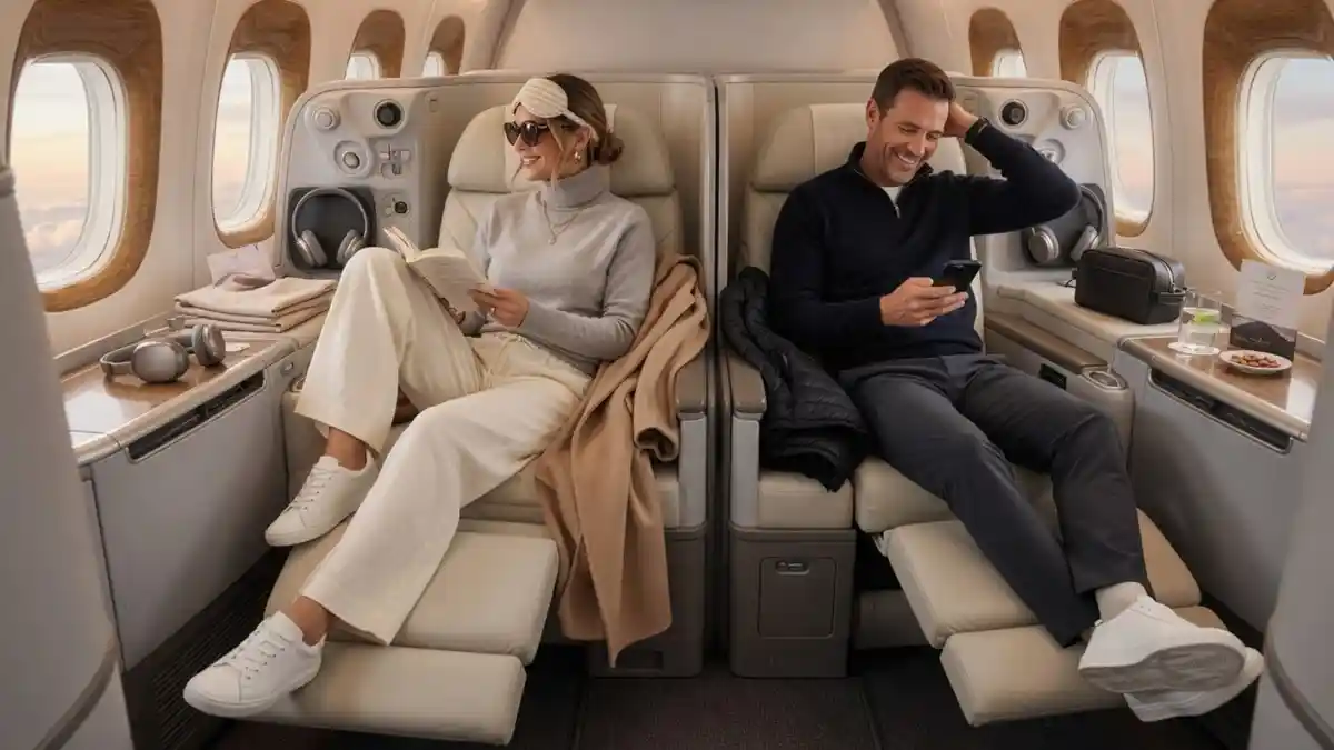 comfortable first class travel outfits