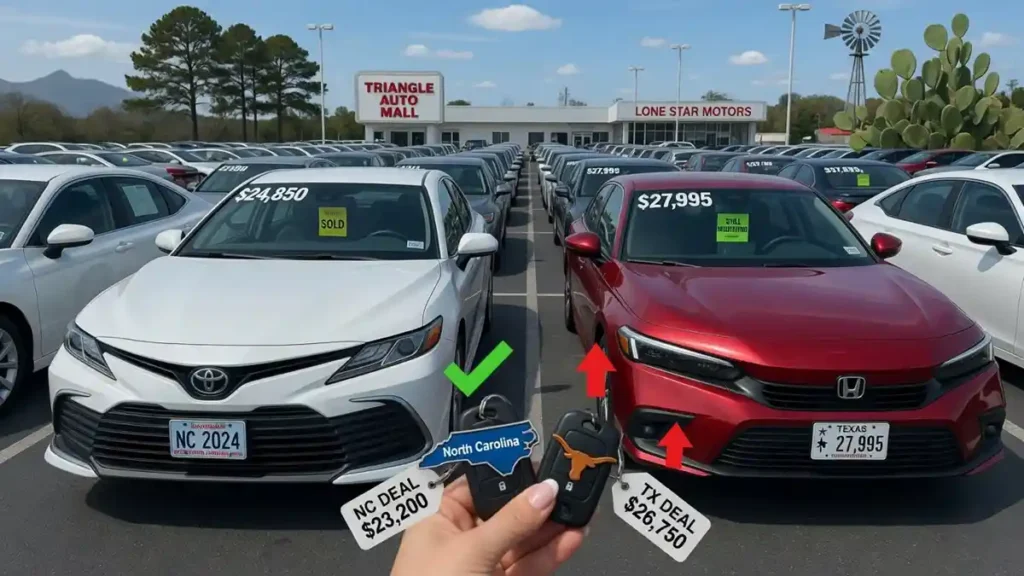 is north carolina cheaper to buy a car than texas