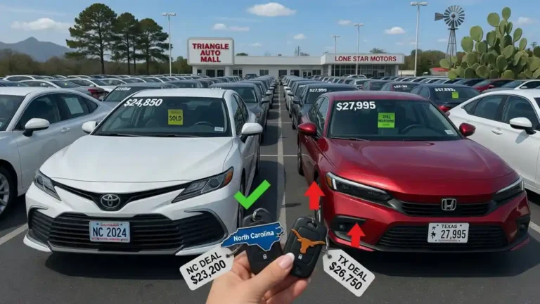 is north carolina cheaper to buy a car than texas